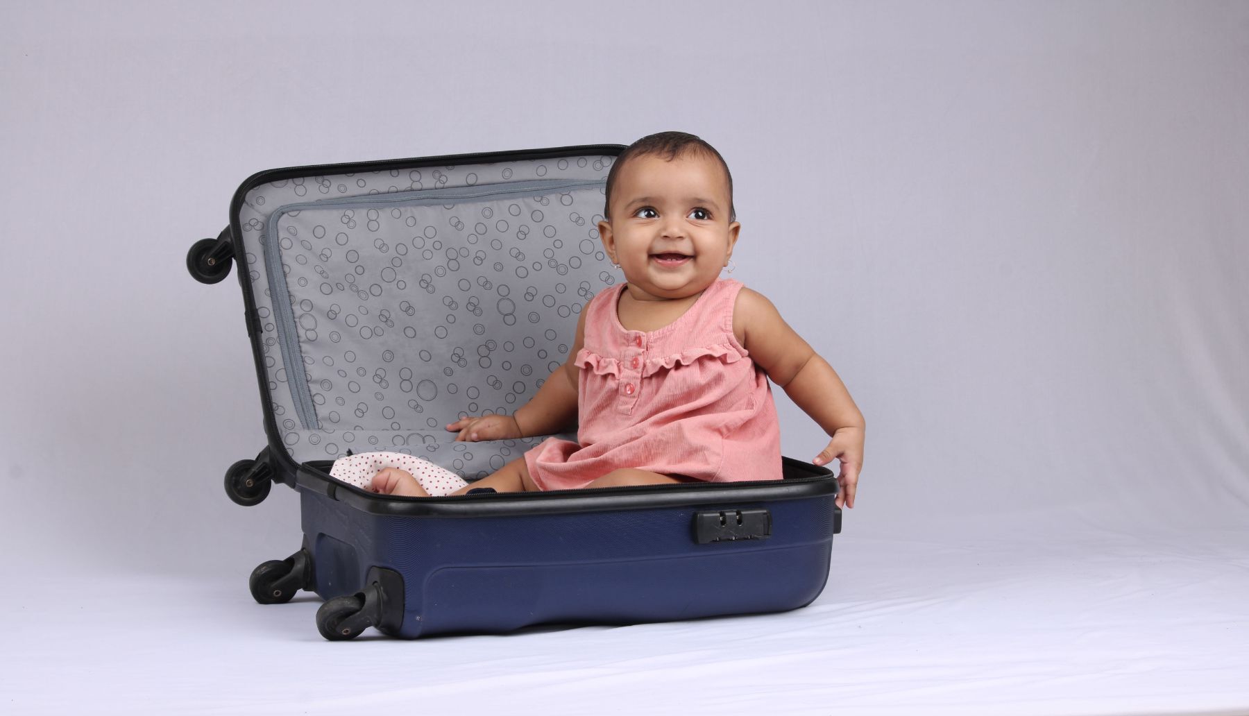 Baby in a suitcase